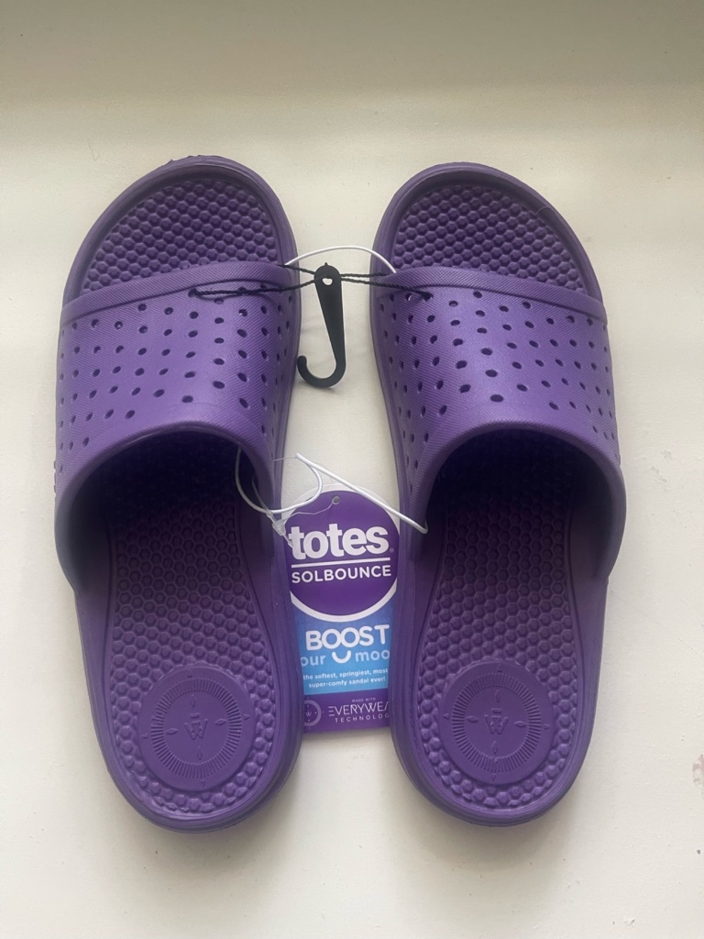 totes Purple SolBounce Slide Sandals